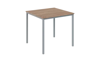 JPT 80 Jídelní stůl 800 x 800 mm, deska dub bardolino / podnož stříbrná